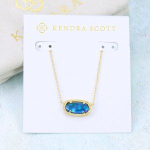 Kendra Scott Elisa Navy Abalone necklace Gold plated